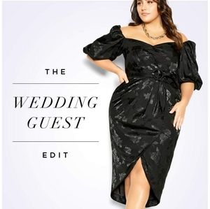 City Chic Black Jaguard dress 18 M